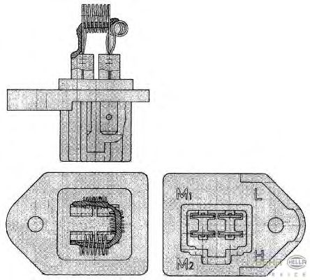 Реостат вентилятора обігрівача HELLA 9ML 351 303-301