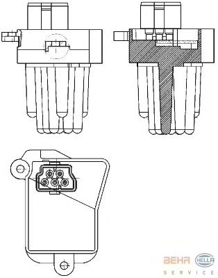 Регулятор, вентилятор салона HELLA 5HL 351 321-331