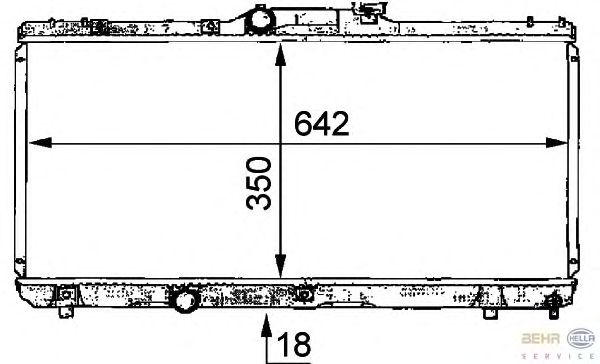 Радиатор, охлаждение двигателя HELLA 8MK 376 706-731