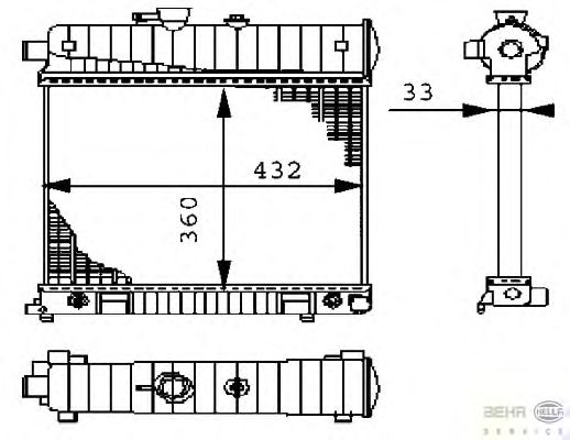 Радиатор, охлаждение двигателя HELLA 8MK 376 710-271