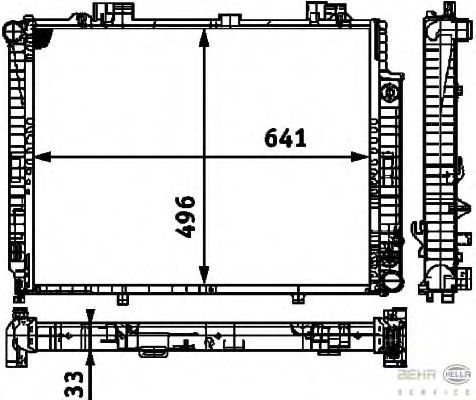 Радиатор, охлаждение двигателя HELLA 8MK 376 712-741