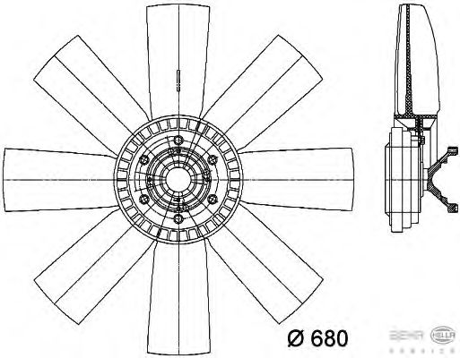 Вентилятор охлаждения HELLA 8MV 376 731-311