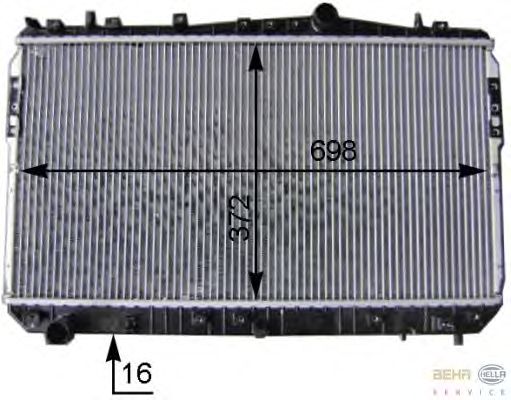 Радиатор, охлаждение двигателя HELLA 8MK 376 762-691