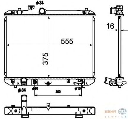 Радиатор, охлаждение двигателя HELLA 8MK 376 790-231