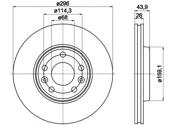 Тормозной диск HELLA 8DD 355 116-161 PRO