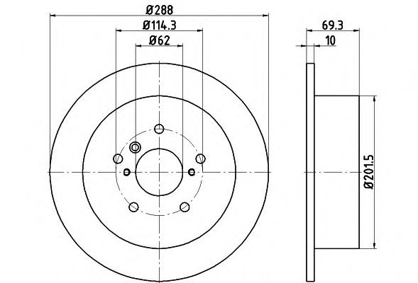 Тормозной диск HELLA 8DD 355 114-991 PRO