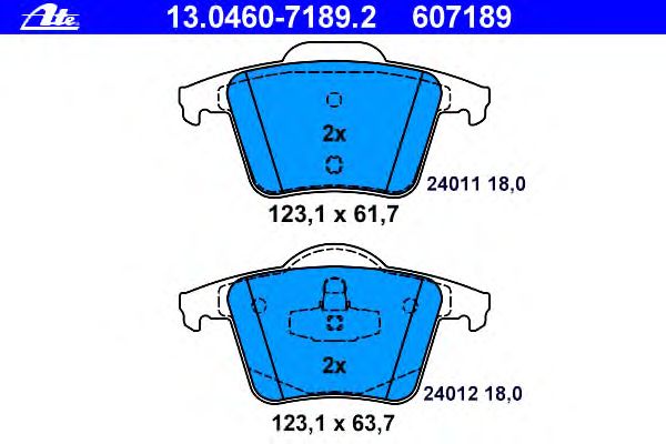 Тормозные колодки ATE 13.0460-7189.2