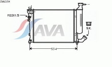Радиатор, охлаждение двигателя AVA QUALITY COOLING CNA2154