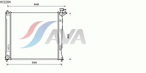 Радиатор, охлаждение двигателя AVA QUALITY COOLING HY2284