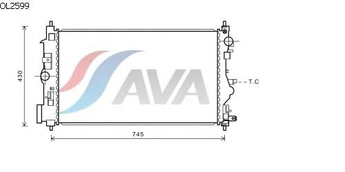 Радиатор, охлаждение двигателя AVA QUALITY COOLING OL2599