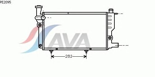 Радиатор, охлаждение двигателя AVA QUALITY COOLING PE2095