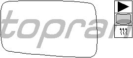 Стекло зеркала заднего вида TOPRAN 109 504
