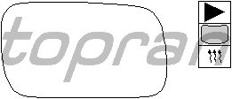 Стекло зеркала заднего вида TOPRAN 109 510