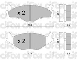 Тормозные колодки CIFAM 822-045-1