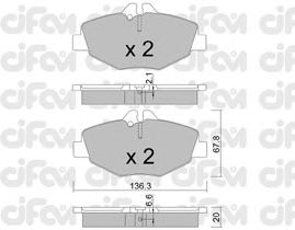 Тормозные колодки CIFAM 822-562-0