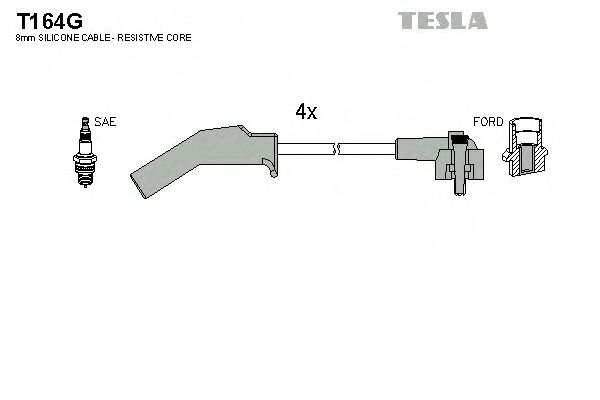 Комплект высоковольтных проводов TESLA T164G