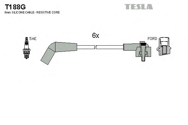 Комплект высоковольтных проводов TESLA T188G