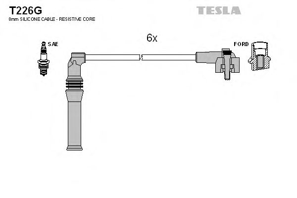 Комплект высоковольтных проводов TESLA T226G