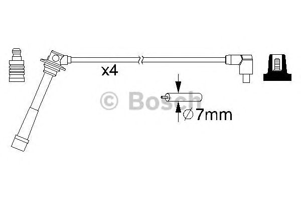 Комплект високовольтних проводів BOSCH 0 986 357 198
