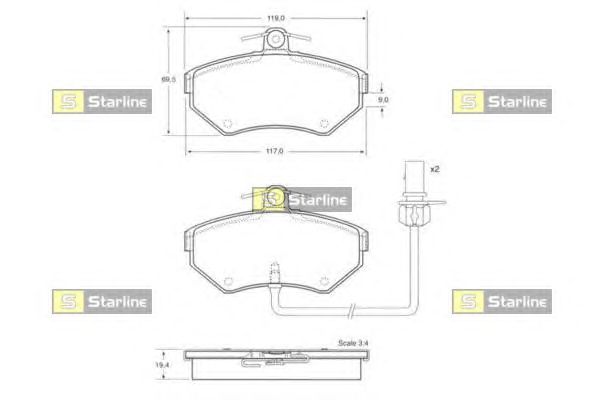 Тормозные колодки STARLINE BD S144