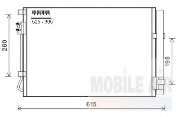 Радиатор кондиционера VAN WEZEL 82005269