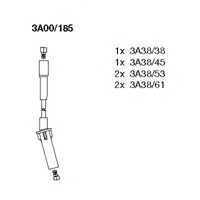 Комплект високовольтних проводів BREMI 3A00/185
