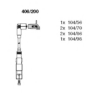 Комплект высоковольтных проводов BREMI 406/200