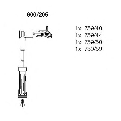 Комплект високовольтних проводів BREMI 600/205