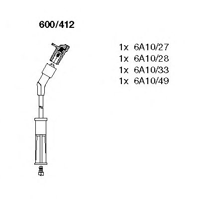 Комплект високовольтних проводів BREMI 600/412