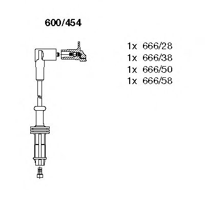 Комплект высоковольтных проводов BREMI 600/454