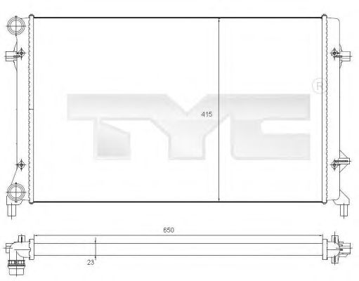Радиатор, охлаждение двигателя TYC 702-0025