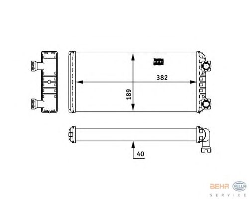 Радиатор отопителя HELLA 8FH 351 312-591