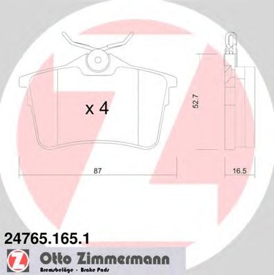 Тормозные колодки ZIMMERMANN 24765.165.1