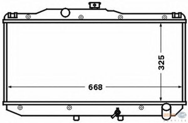 Радиатор, охлаждение двигателя HELLA 8MK 376 773-041