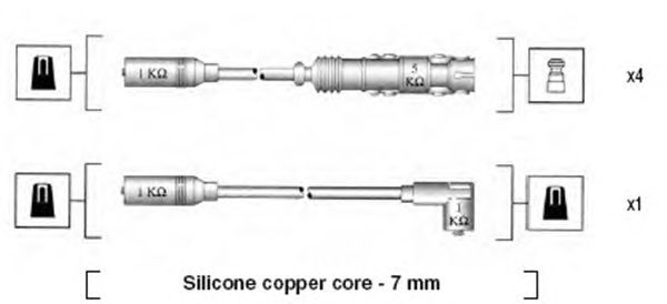 Комплект высоковольтных проводов MAGNETI MARELLI 941055050530