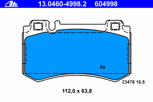 Тормозные колодки ATE 13.0460-4998.2