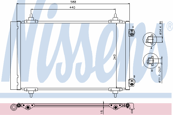 Радиатор кондиционера NISSENS 940111