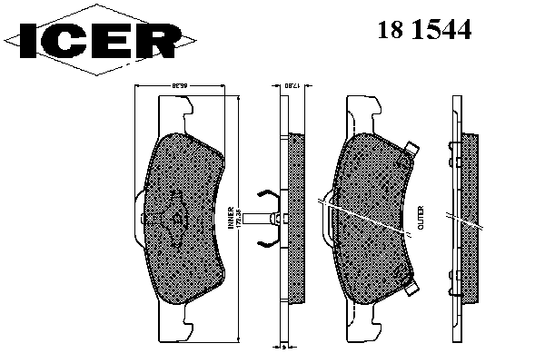Тормозные колодки ICER 181544