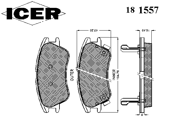 Гальмівні колодки ICER 181557