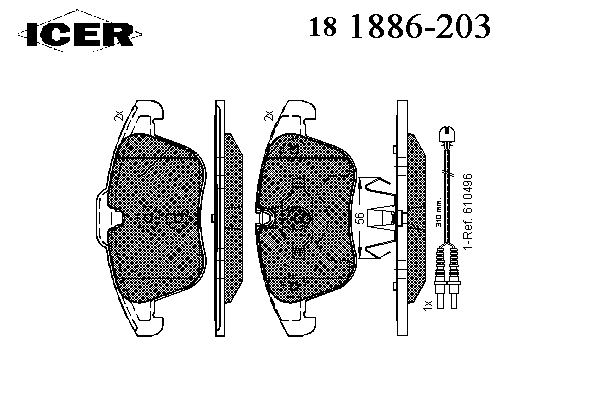 Тормозные колодки ICER 181886-203