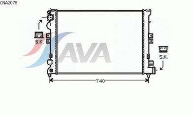 Радиатор, охлаждение двигателя AVA QUALITY COOLING CNA2078