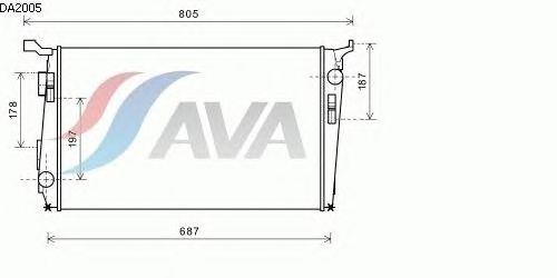 Радиатор, охлаждение двигателя AVA QUALITY COOLING DA2005