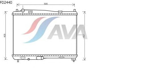 Радиатор, охлаждение двигателя AVA QUALITY COOLING FD2440