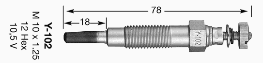 Свеча накала NGK Y102