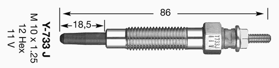 Свеча накала NGK Y-733J