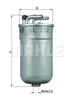 Паливний фільтр MAHLE ORIGINAL KL 792