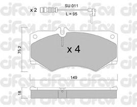 Тормозные колодки CIFAM 822-014-0K