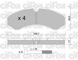 Тормозные колодки CIFAM 822-212-3