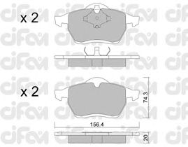 Тормозные колодки CIFAM 822-279-0