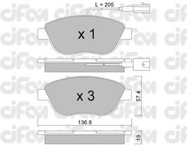 Тормозные колодки CIFAM 822-322-0